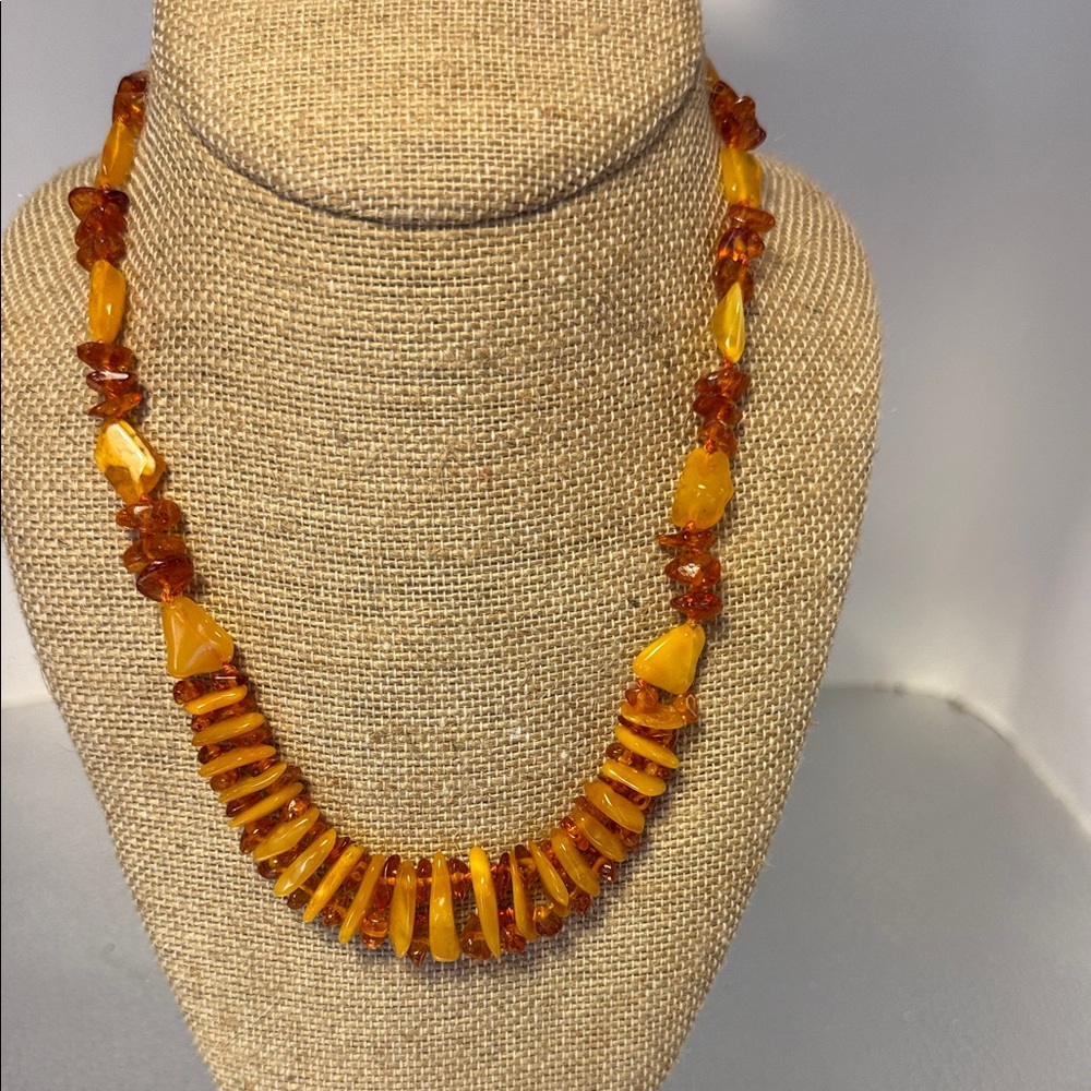 Butterscotch and Honey Amber Cleopatra Bib Style Necklace